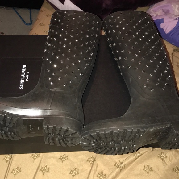 rhinestone rain boots